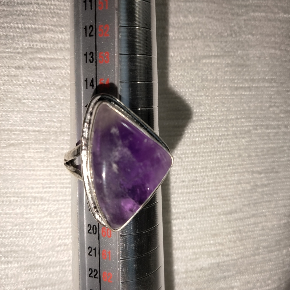 Amethyst Silver Plated Ring